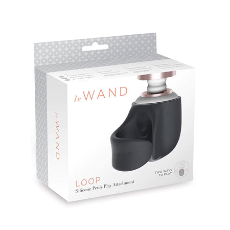 Le Wand Loop Silicone Penis Play Attachment in packaging, ergonomic design, silicone material.