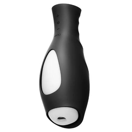 VeDo Torpedo Vibrating Stroker with black and white sleek design.