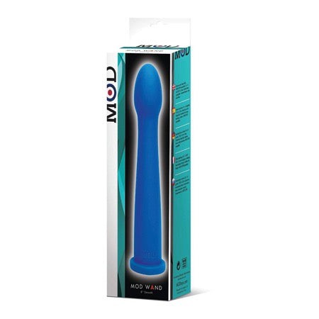 MOD Wand Silicone Blue Smooth vibrator in packaging.