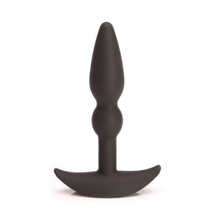 Tantus Perfect Plug - Black, premium silicone anal plug, sleek design, 4-inch length, 1.25-inch diameter, hypoallergenic, body-safe.