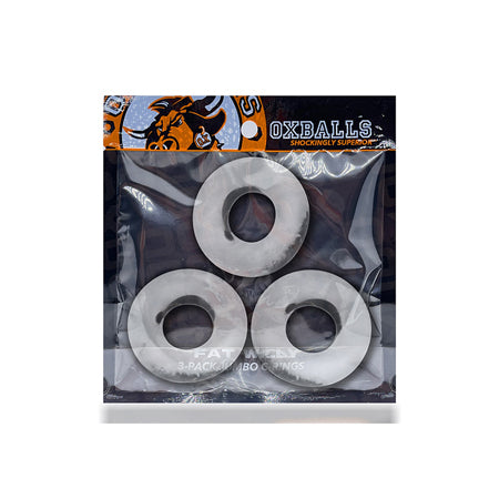 OxBalls Fat Willy 3-Pack Jumbo Cockrings FLEXtpr in packaging, showcasing three different-sized rings for enhanced performance and pleasure.