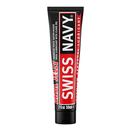 Swiss Navy Anal Jelly Premium Water Based Lubricant with Clove Oil, 2 oz tube, ultra-thick intimate formula.