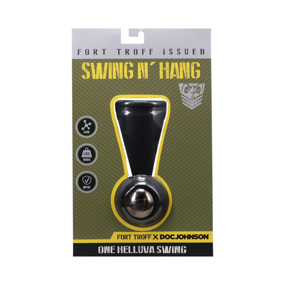 Fort Troff Swing N' Hang Black in packaging, showcasing innovative design for enhanced playtime experience.
