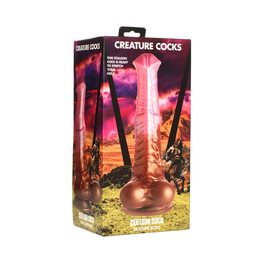 Creature Cocks Centaur Cock Silicone Dildo packaging with fantasy-themed design.