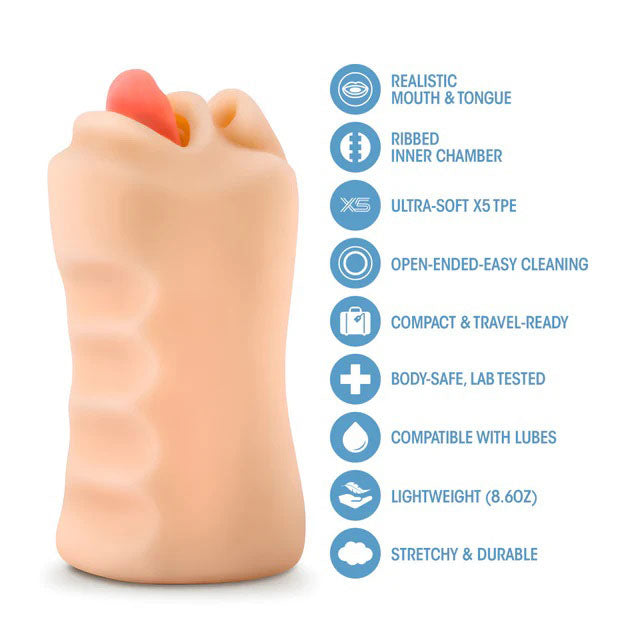 X5 Men Oral Anne Mouth Stroker Beige