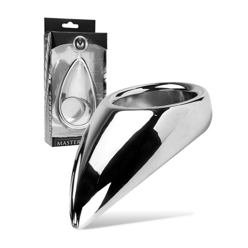 Taint Licker Cock Ring in sleek aluminum design with packaging.