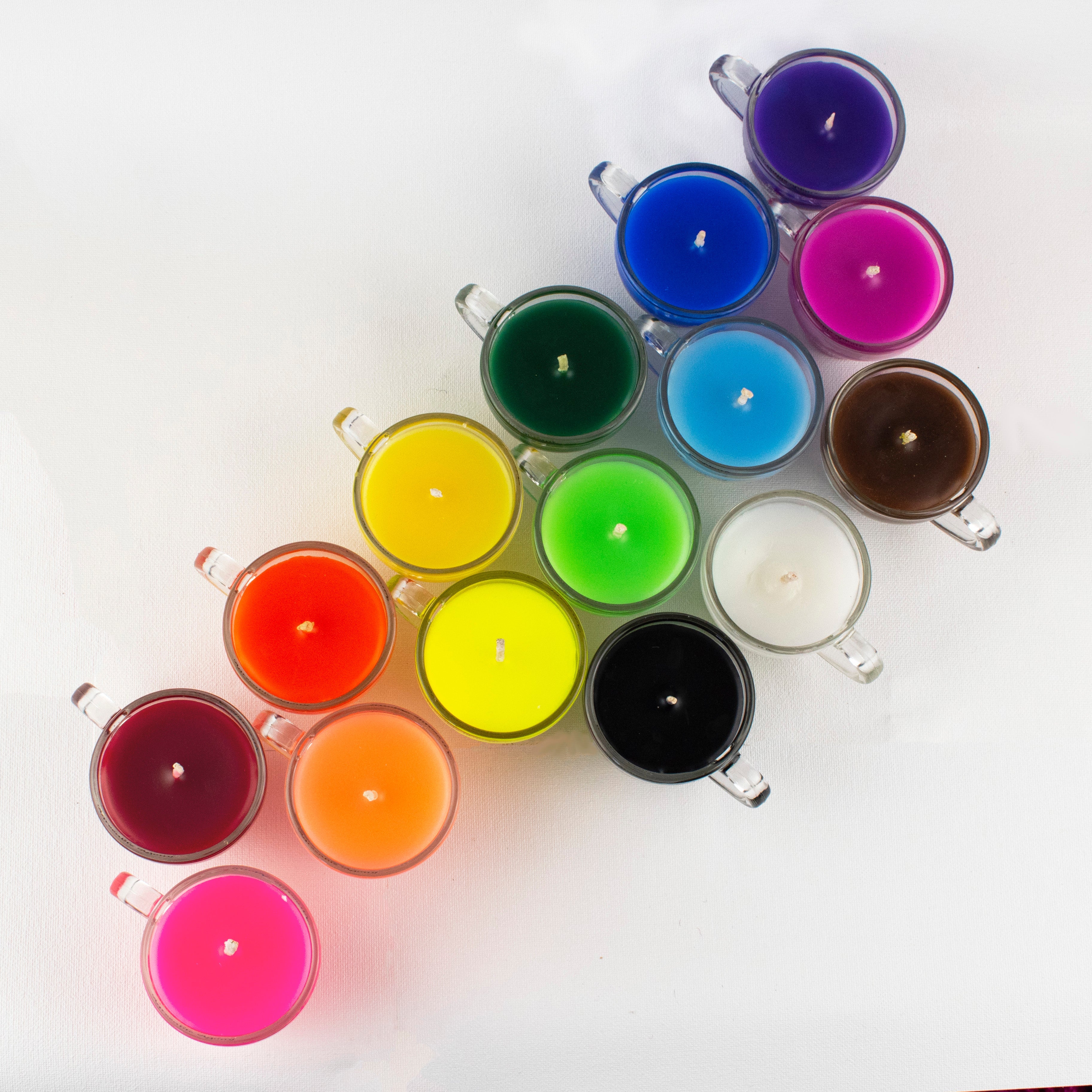 Mini Candle Rainbow Sets - Wax Play Teacup Candle - Low Temp - Paraffin - Regular & Blacklight