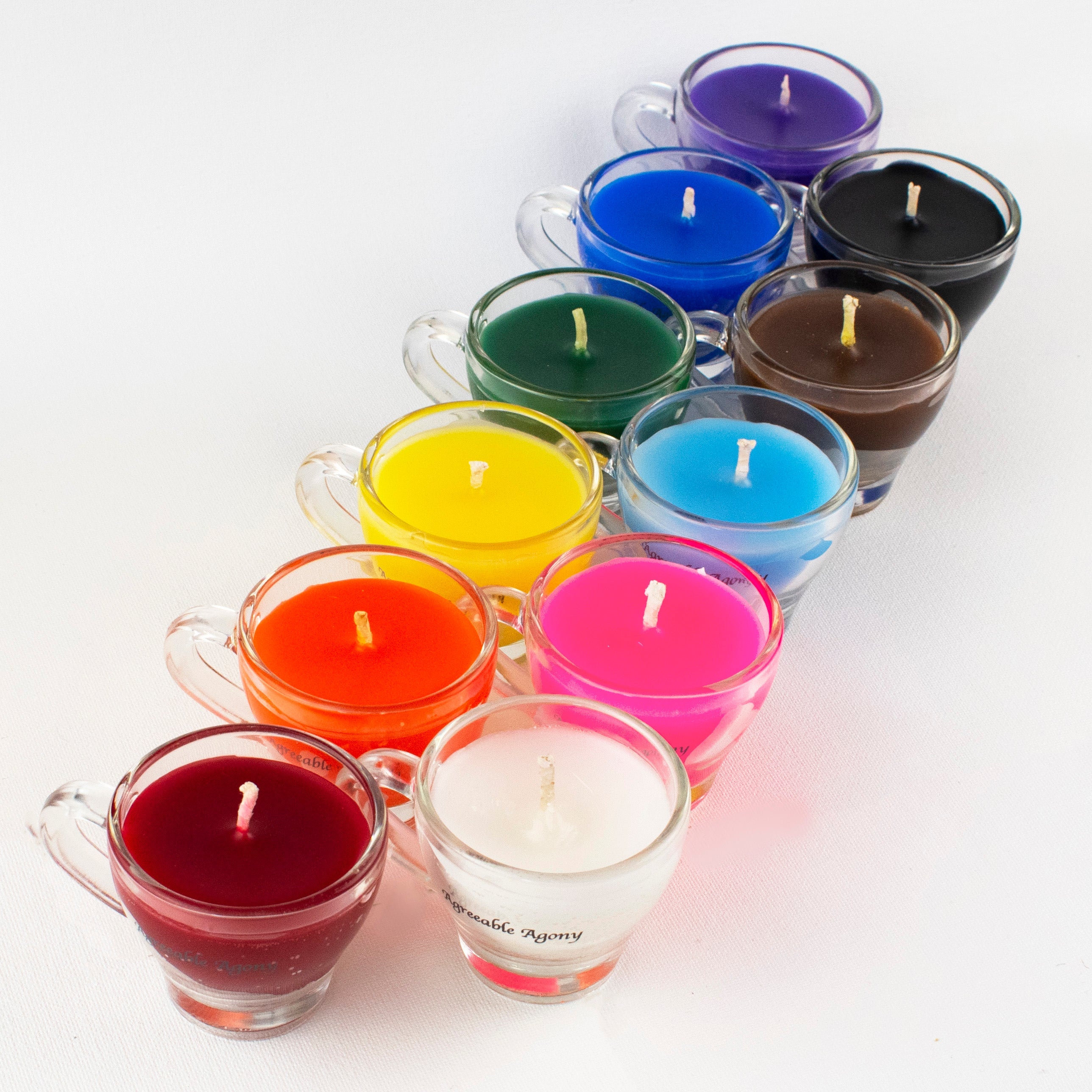 Mini Candle Rainbow Sets - Wax Play Teacup Candle - Low Temp - Paraffin - Regular & Blacklight