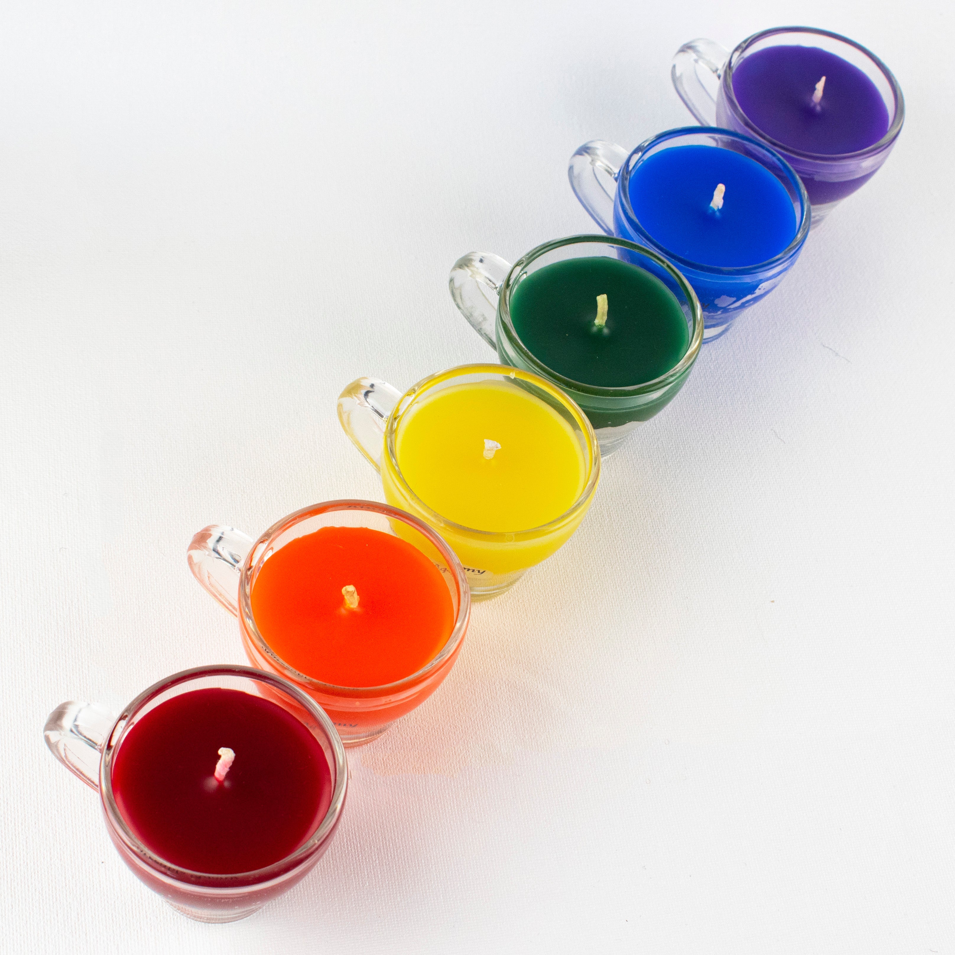 Mini Candle Rainbow Sets - Wax Play Teacup Candle - Low Temp - Paraffin - Regular & Blacklight