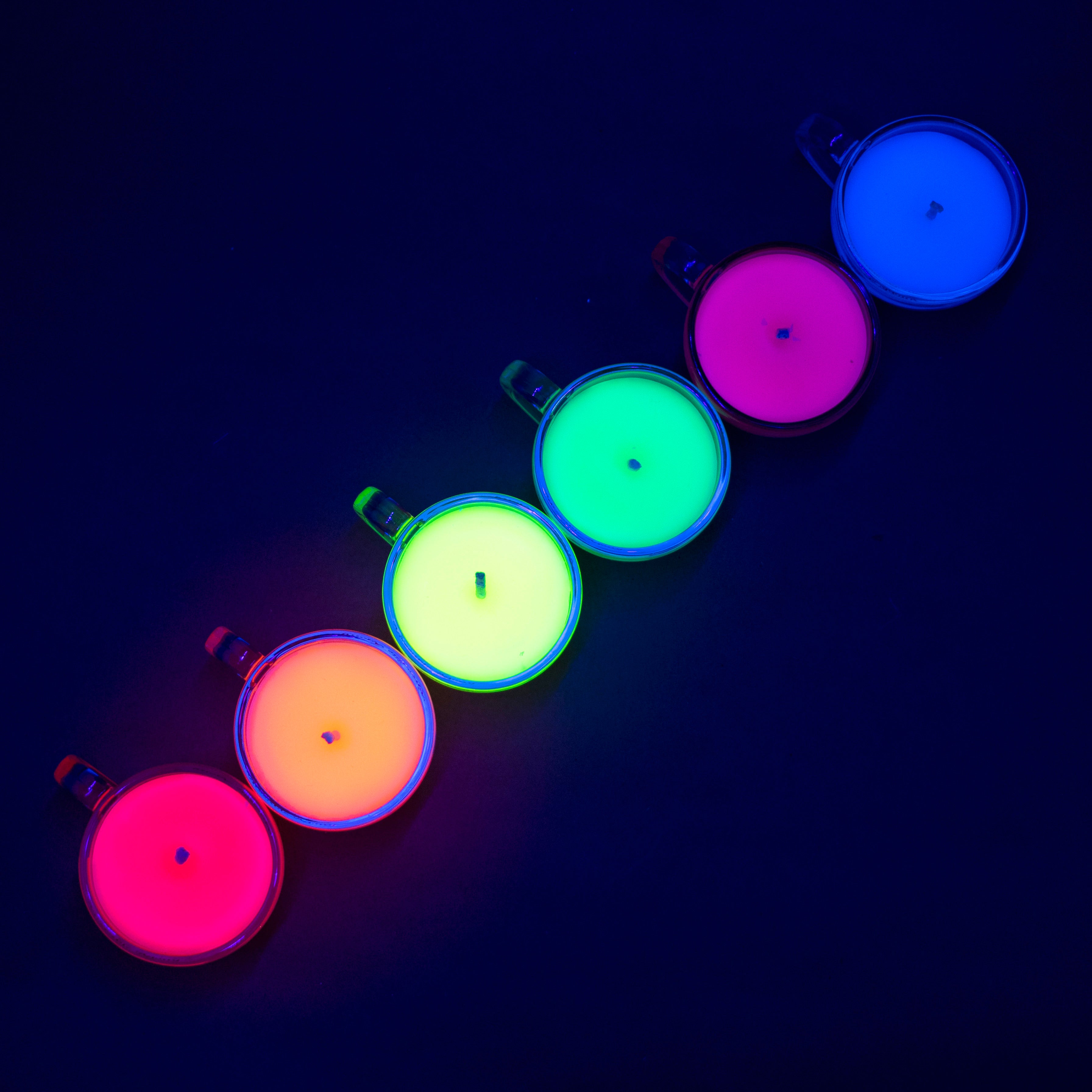 Mini Candle Rainbow Sets - Wax Play Teacup Candle - Low Temp - Paraffin - Regular & Blacklight