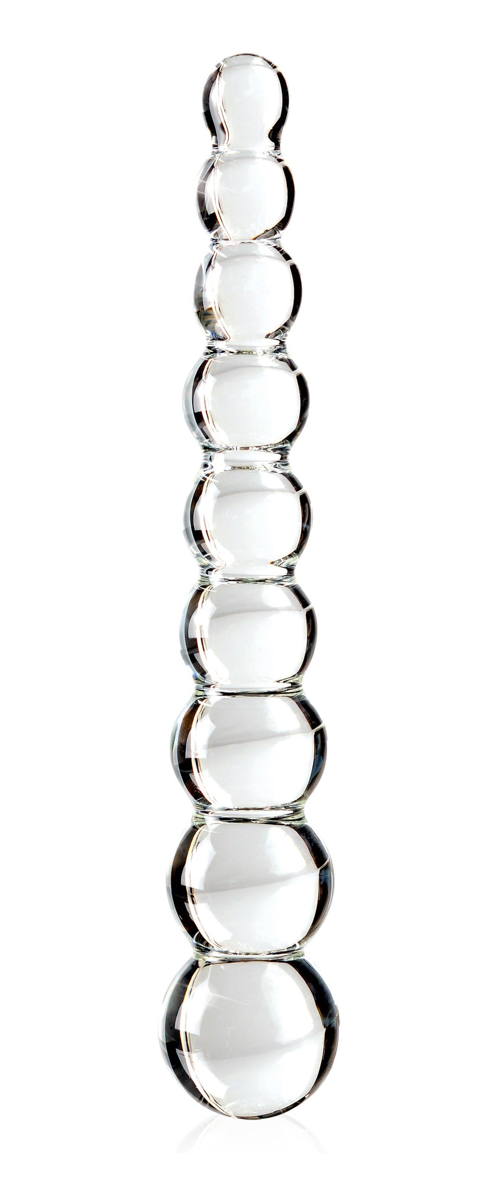 Icicles No. 2 Beaded 8.5 in. Glass Dildo Clear