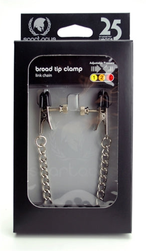 Adjustable Broad Tip Nipple Clamps with Curbed Chain