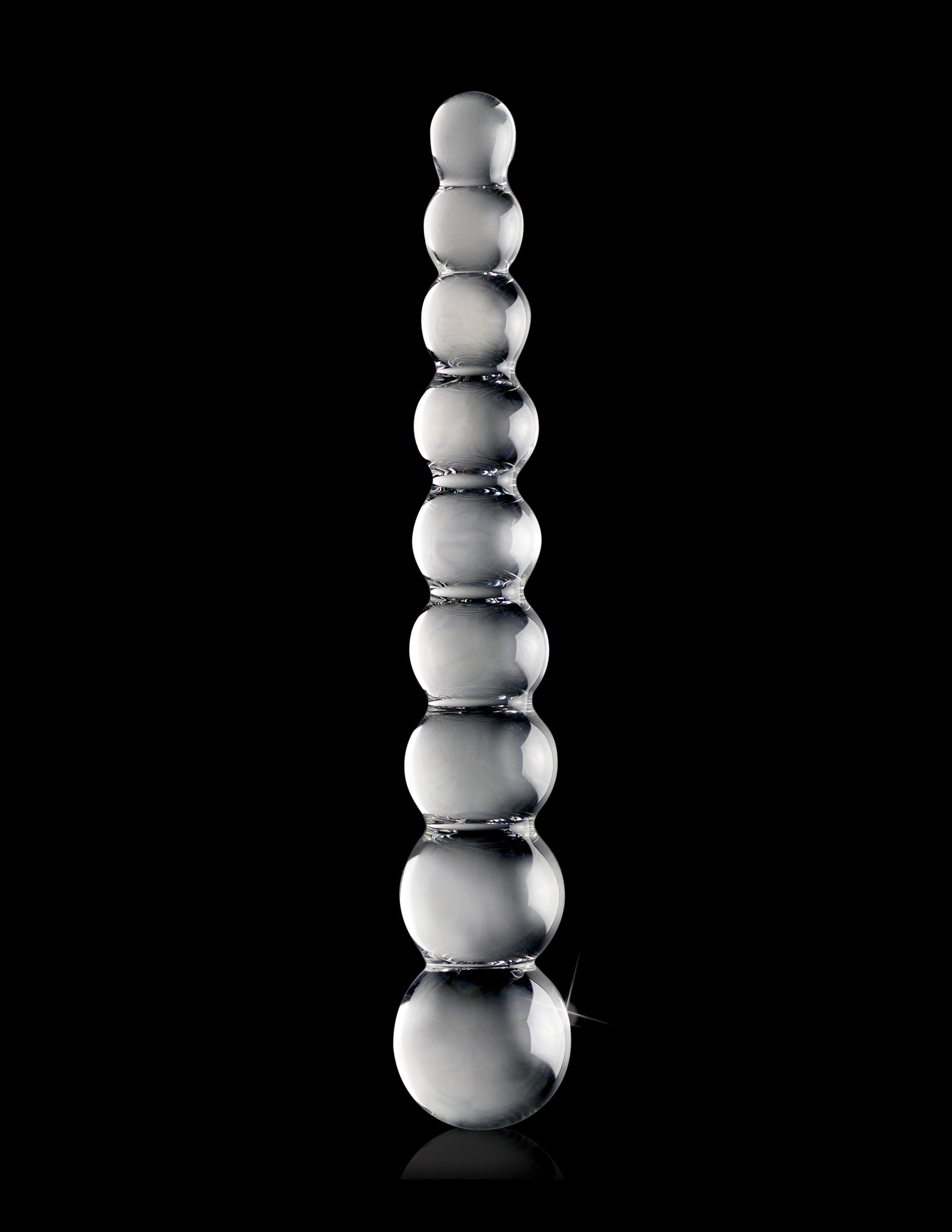 Icicles No. 2 Beaded 8.5 in. Glass Dildo Clear