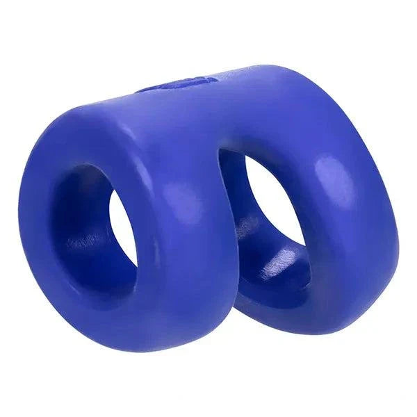 Blue Hunkyjunk CONNECT Cock Ring/Balltugger with dual-ring design.