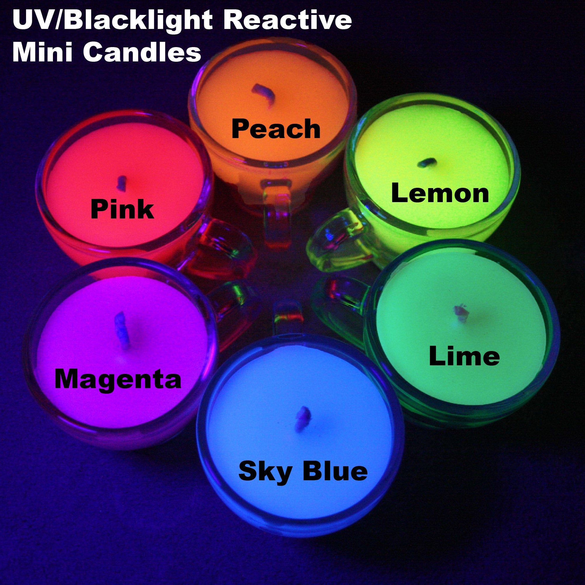Mini Candle Rainbow Sets - Wax Play Teacup Candle - Low Temp - Paraffin - Regular & Blacklight