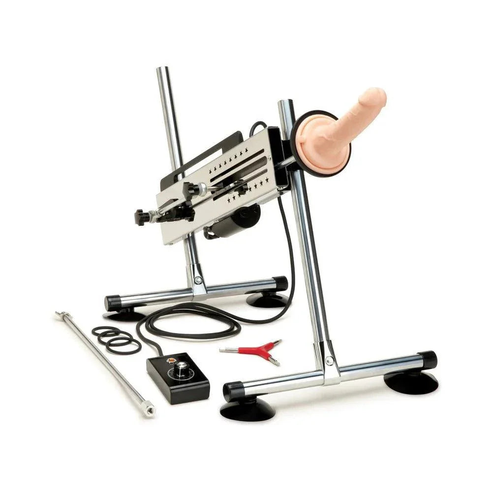 Prowler RED UltraCock adjustable sex machine with suction cup dildo and wired dial controller