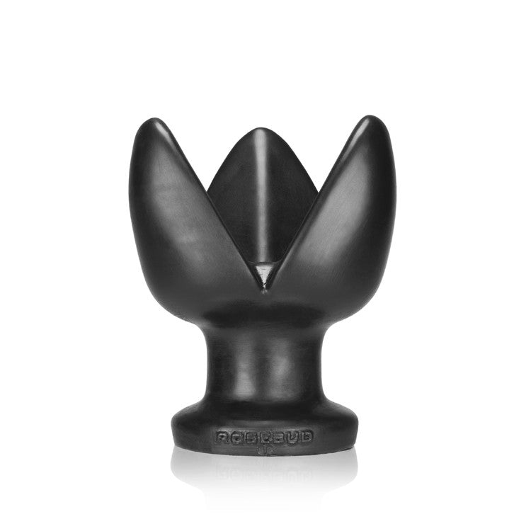 Small black silicone ROSEBUD 1 Spec-U-Plug designed for customizable sensations and fullness.