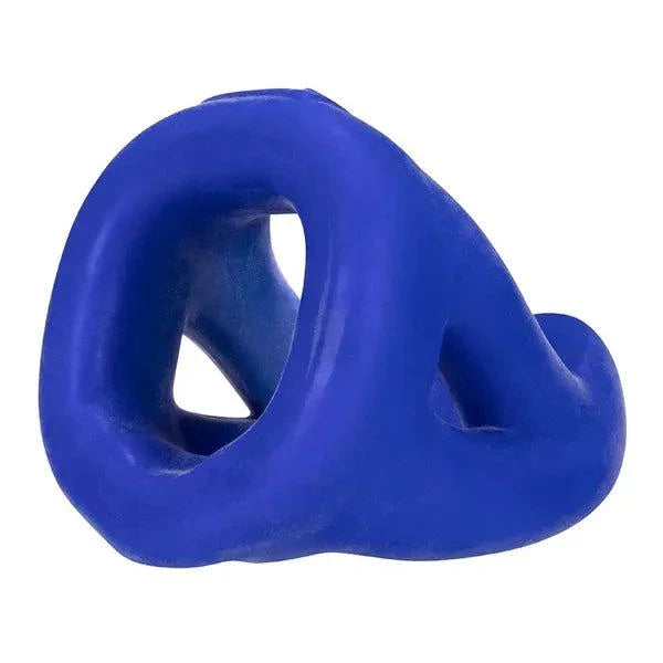 Hunkyjunk SLINGSHOT Teardrop CockRing in cobalt blue, silicone blend, 3-ring design.