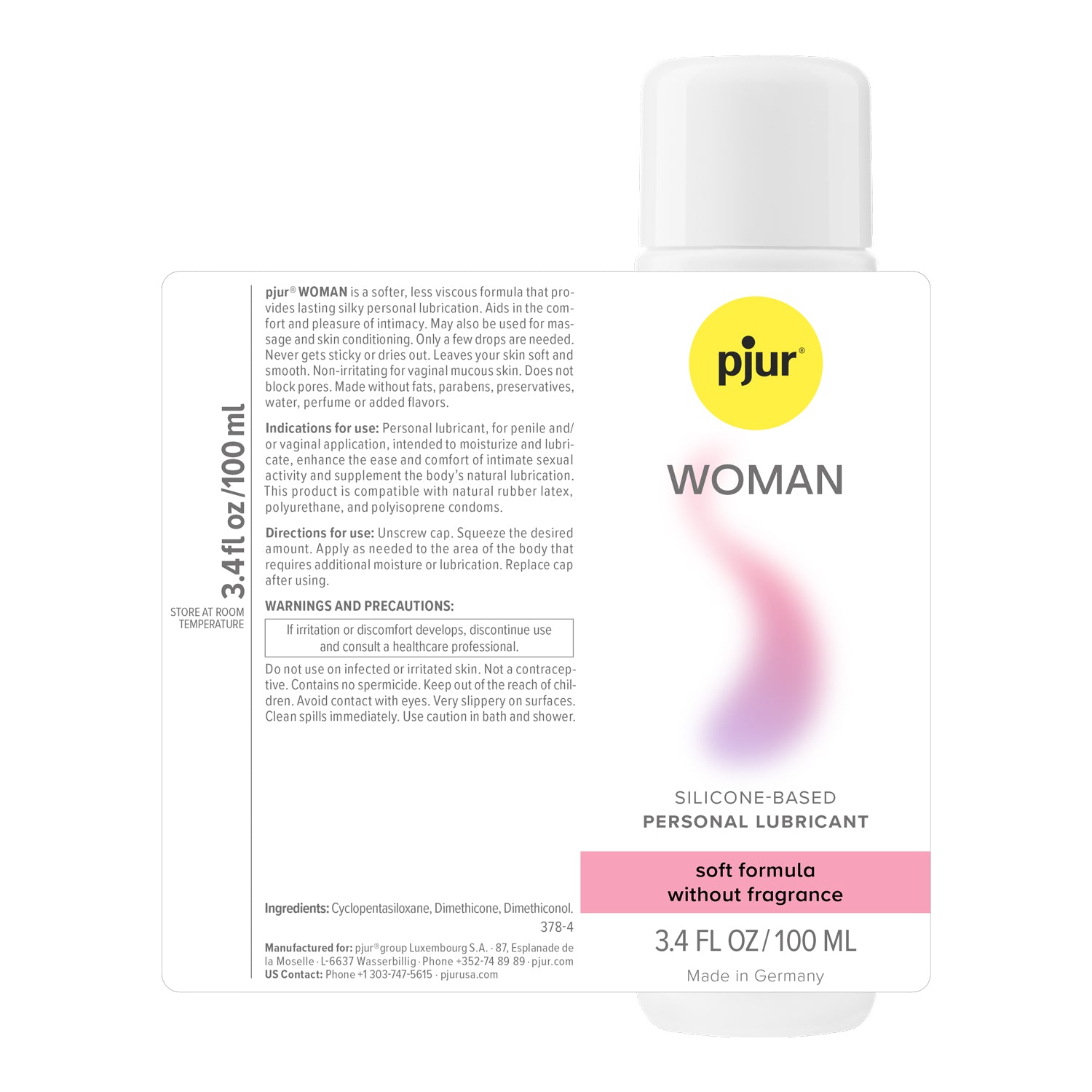 Pjur Woman Concentrated Silicone Personal Lubricant 3.4 oz.