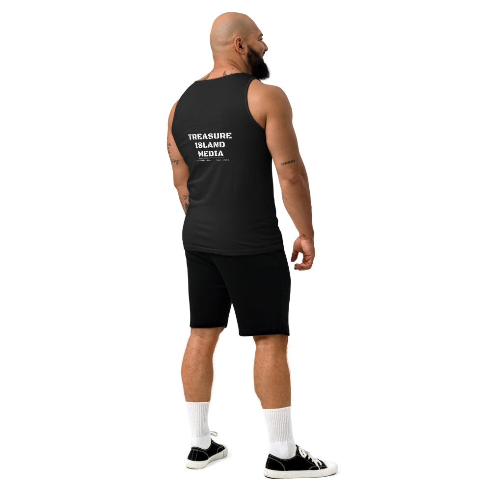 Property of Paul Morris tank on model, back with TIM print