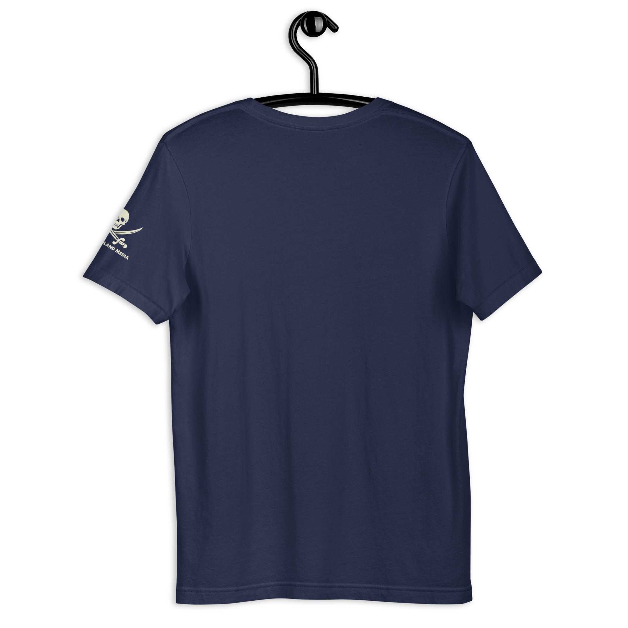 Navy blue B-ONE-R T-shirt on hanger, crew neck, short sleeves, high-quality cotton.