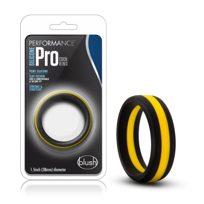 Blush Performance Silicone Go Pro Cock Ring Black/Gold/Black