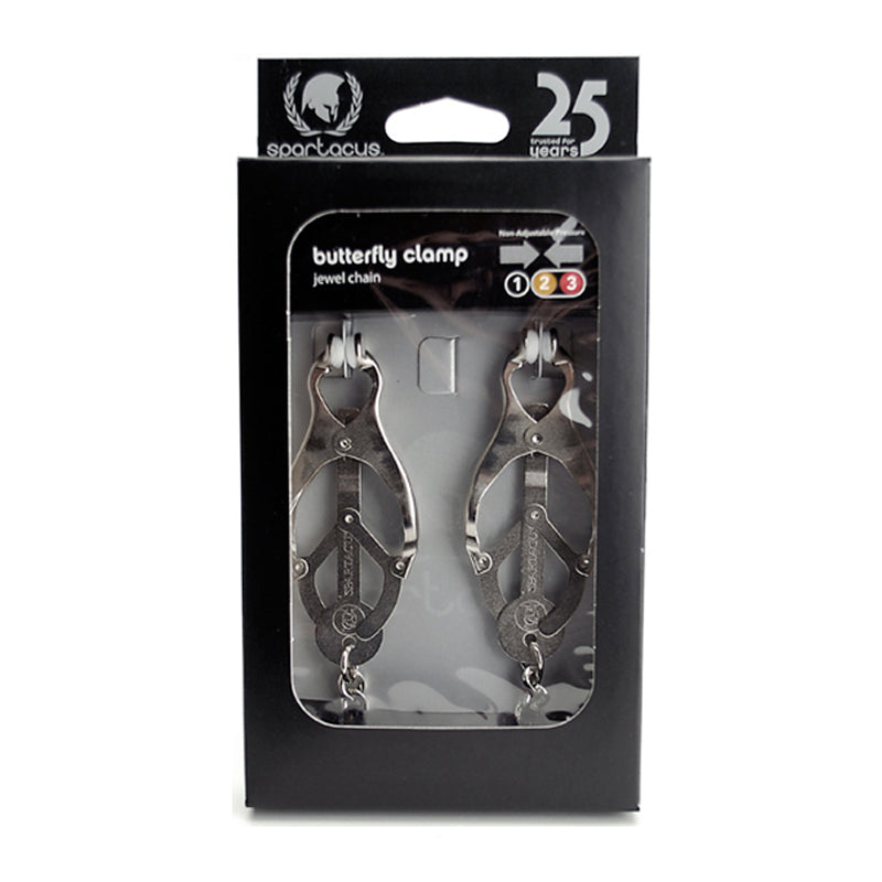 Lite Line Nipple Clamps with Curbed Chain in packaging.