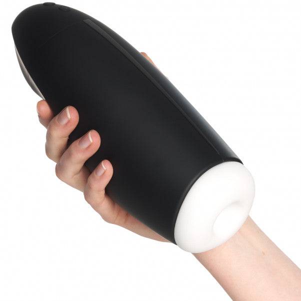 PDX Elite Fap-O-Matic Stroker male masturbator with sleek design and textured sleeve.