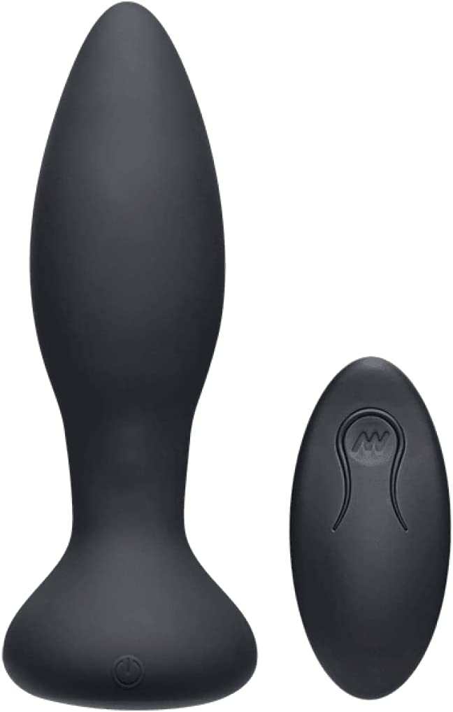 A-Play Vibe Experienced Rechargeable Silicone Anal Plug with Remote Black