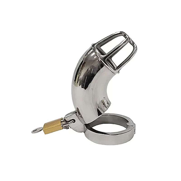 Stainless Cock Cage with Padlock – In Clamshell