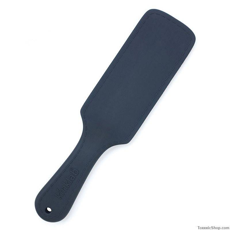 Kinklab ThunderClap Electro Paddle for BDSM play with leather design and conductive rubber tips.