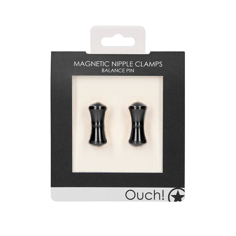 Ouch Magnetic Nipple Clamps - Balance Pin - Black