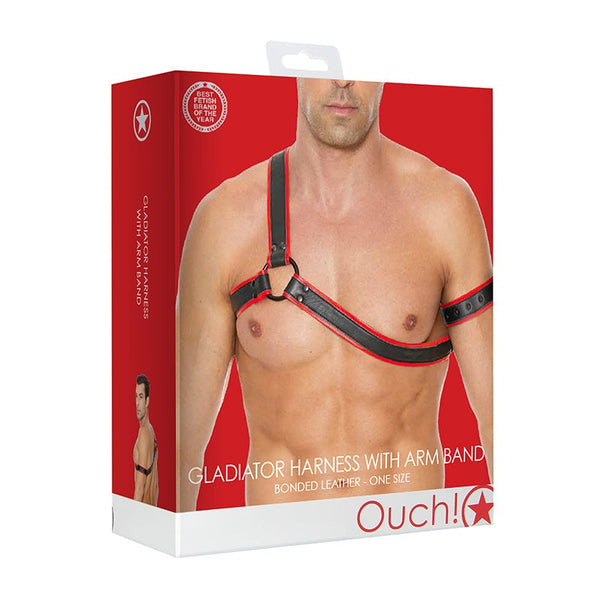 Ouch Gladiator Harness - Red