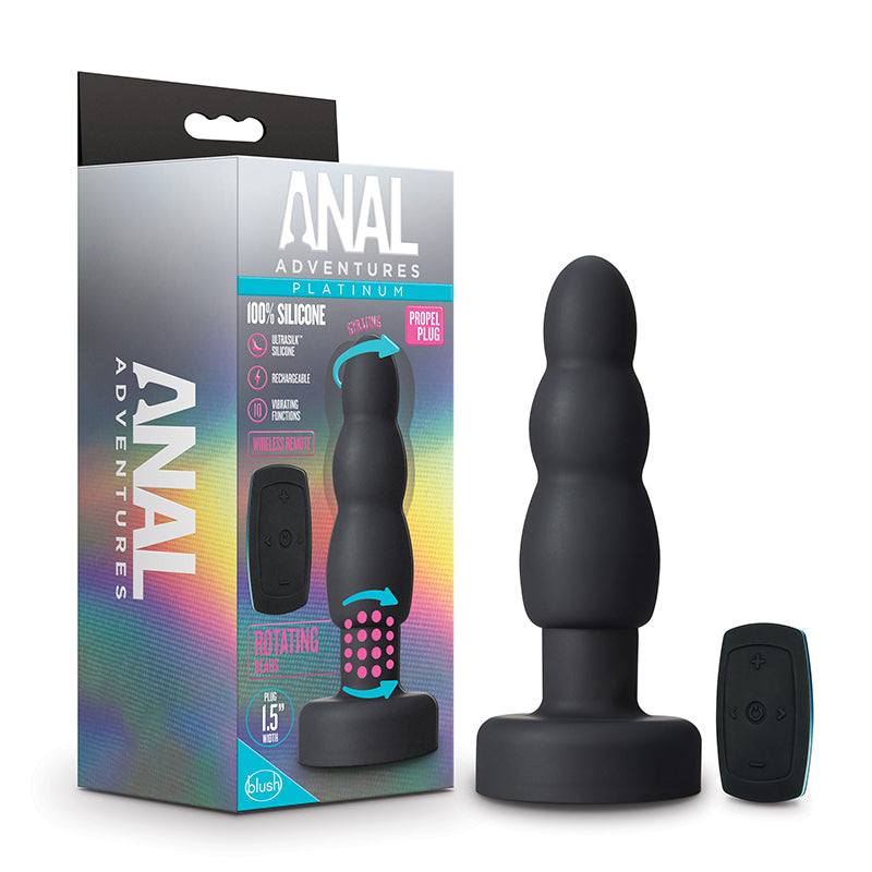 Blush Anal Adventures Platinum Remote-Controlled Silicone Vibrating Rotating Plug