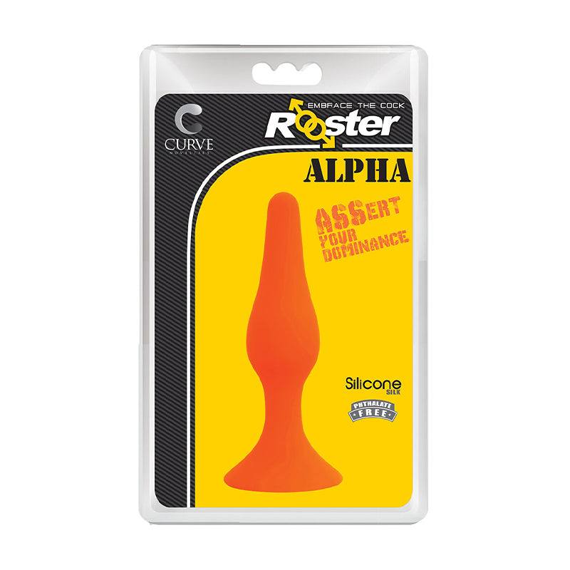 Curve Toys Rooster Alpha Silicone Anal Plug with Suction Cup Orange