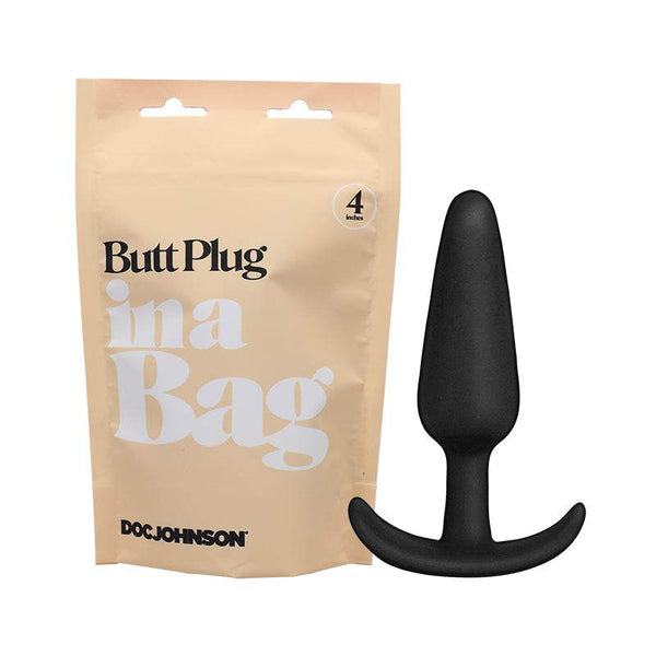 Doc Johnson Butt Plug In A Bag 4 in. Silicone Black