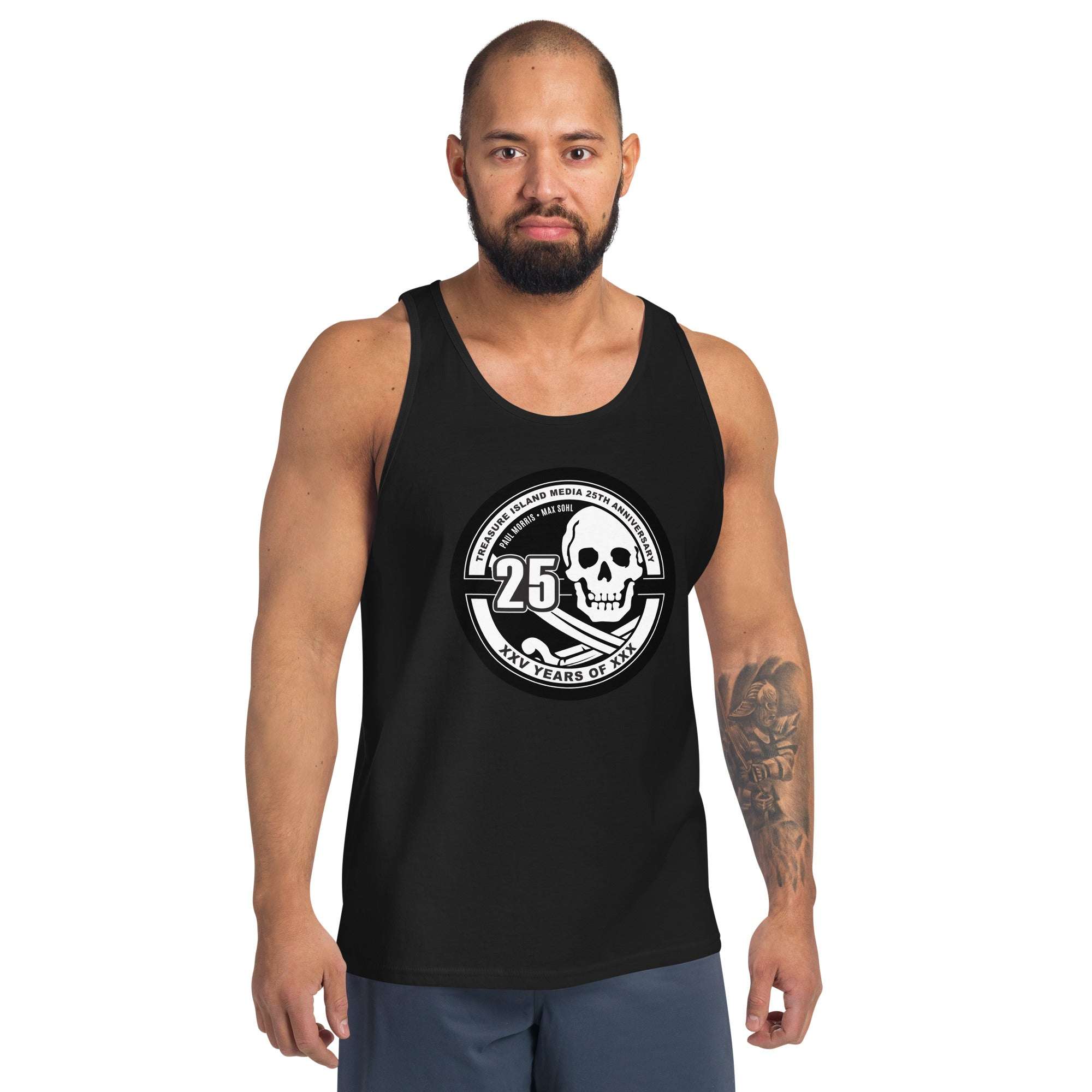 tim 25th anniversary circle logo tank top black cotton