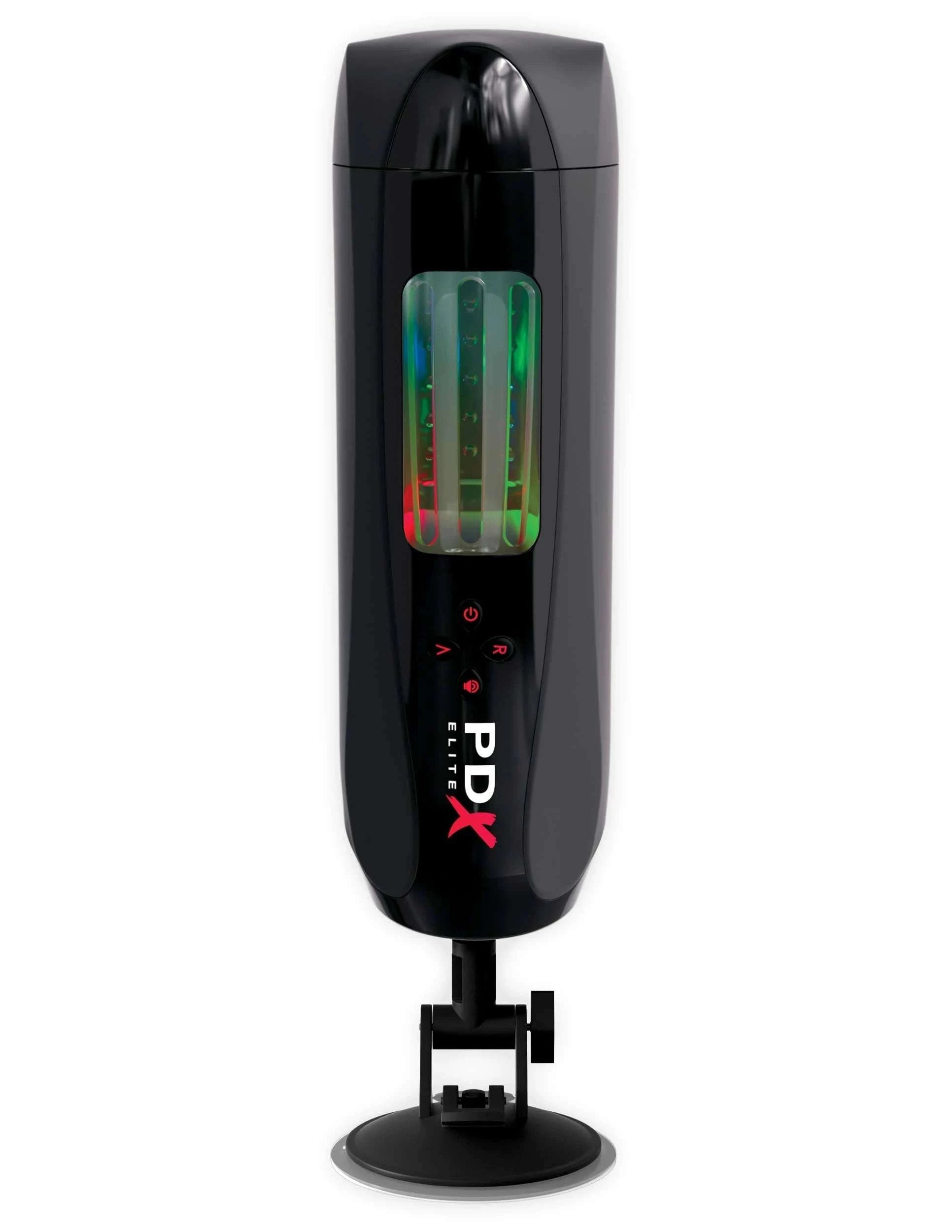 PDX Elite Ultimate Milker 2 automatic stroker with transparent sleeve and ergonomic design.