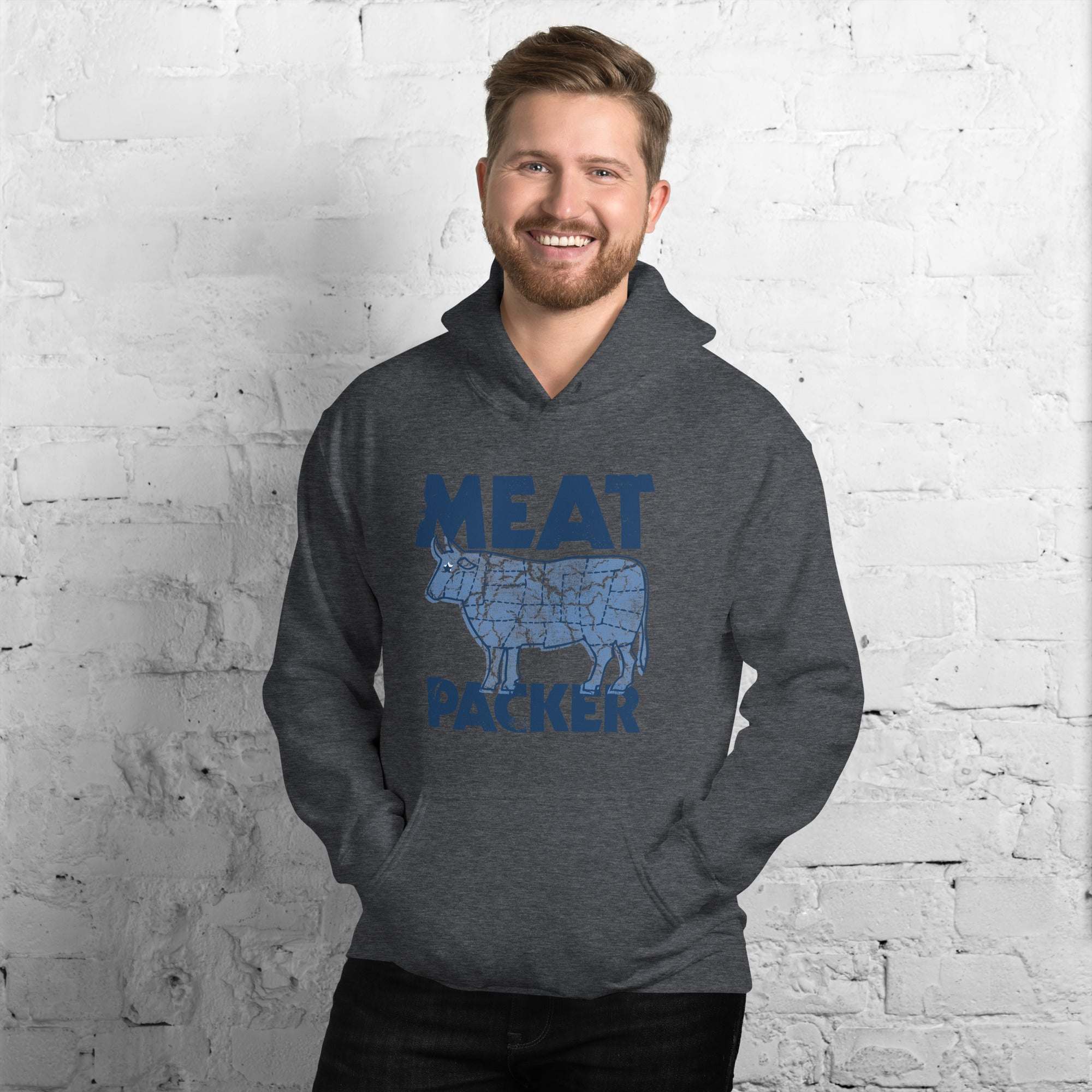 Meat Packer Pullover Hoodie - Grey - Treasure Island Media