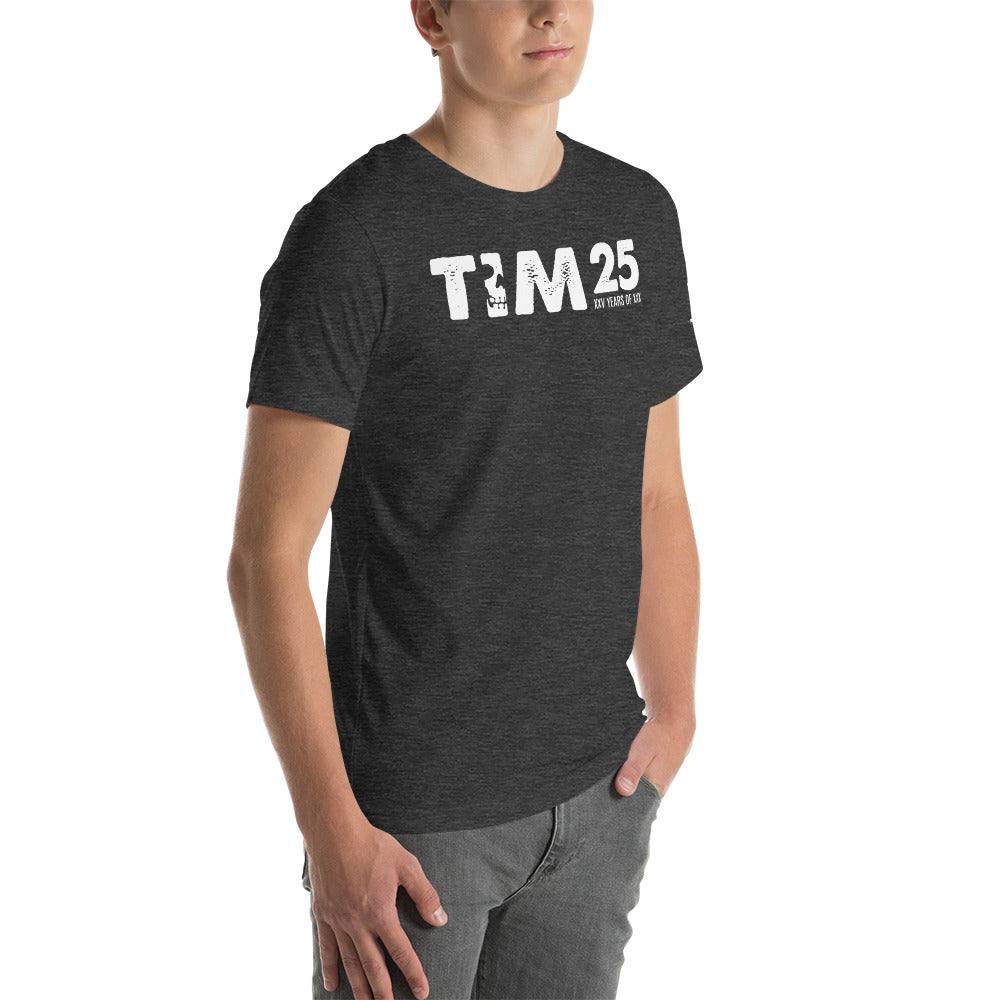 TIM 25th Anniversary T-Shirt with TIM logo and commemorative graphic.