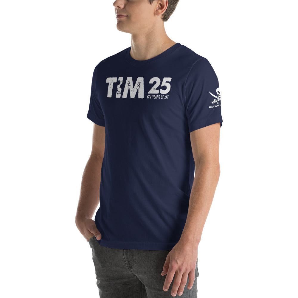 TIM 25th Anniversary T-Shirt featuring exclusive design and iconic TIM logo.