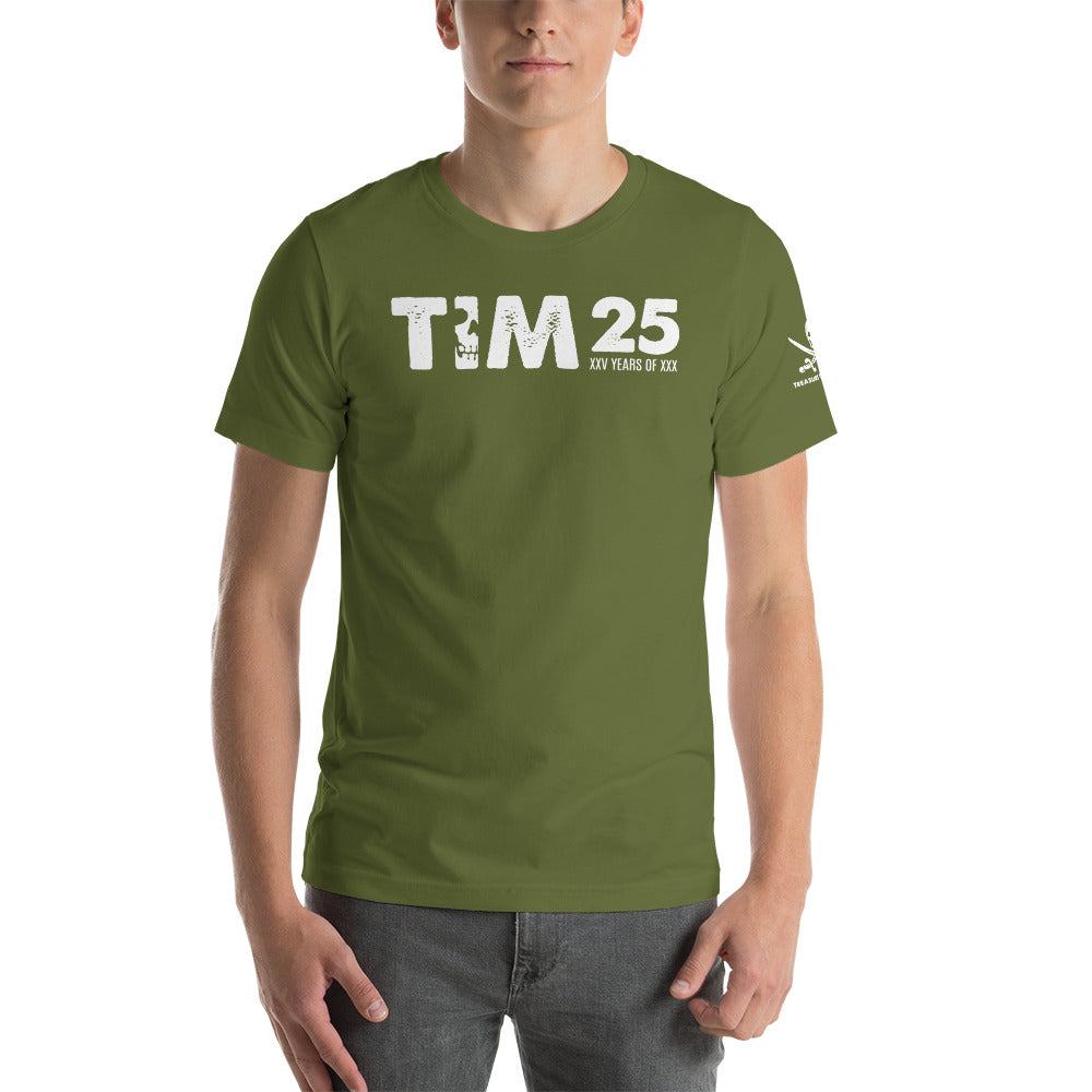 TIM 25th Anniversary T-Shirt featuring exclusive TIM logo and graphic design on a comfortable, limited edition shirt.